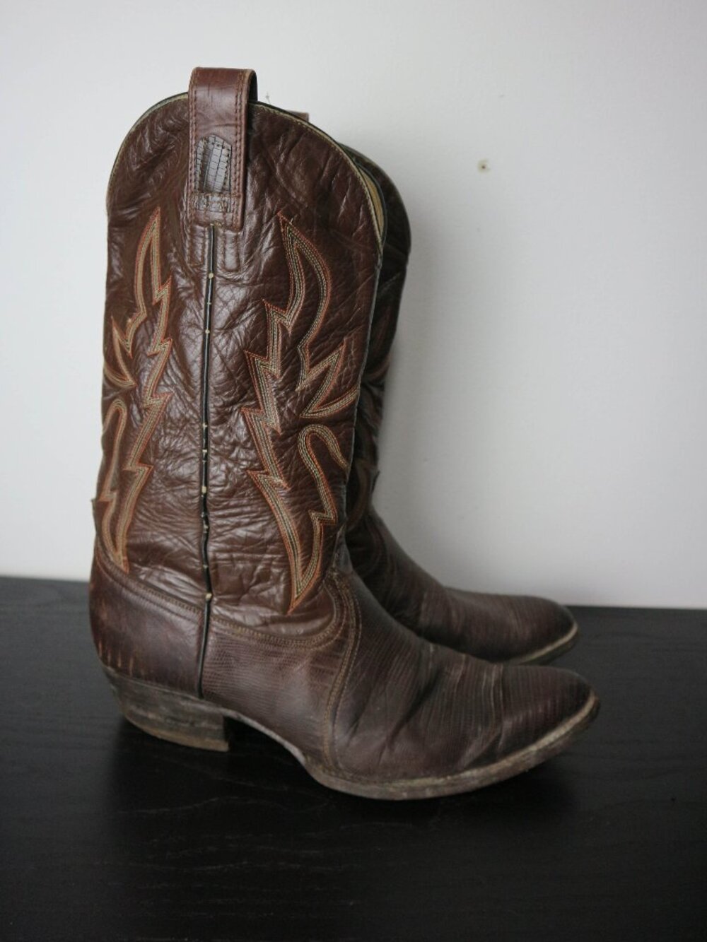 Avick Genuine Leather Cowboy Boots Brown Vintage Mens 9.5